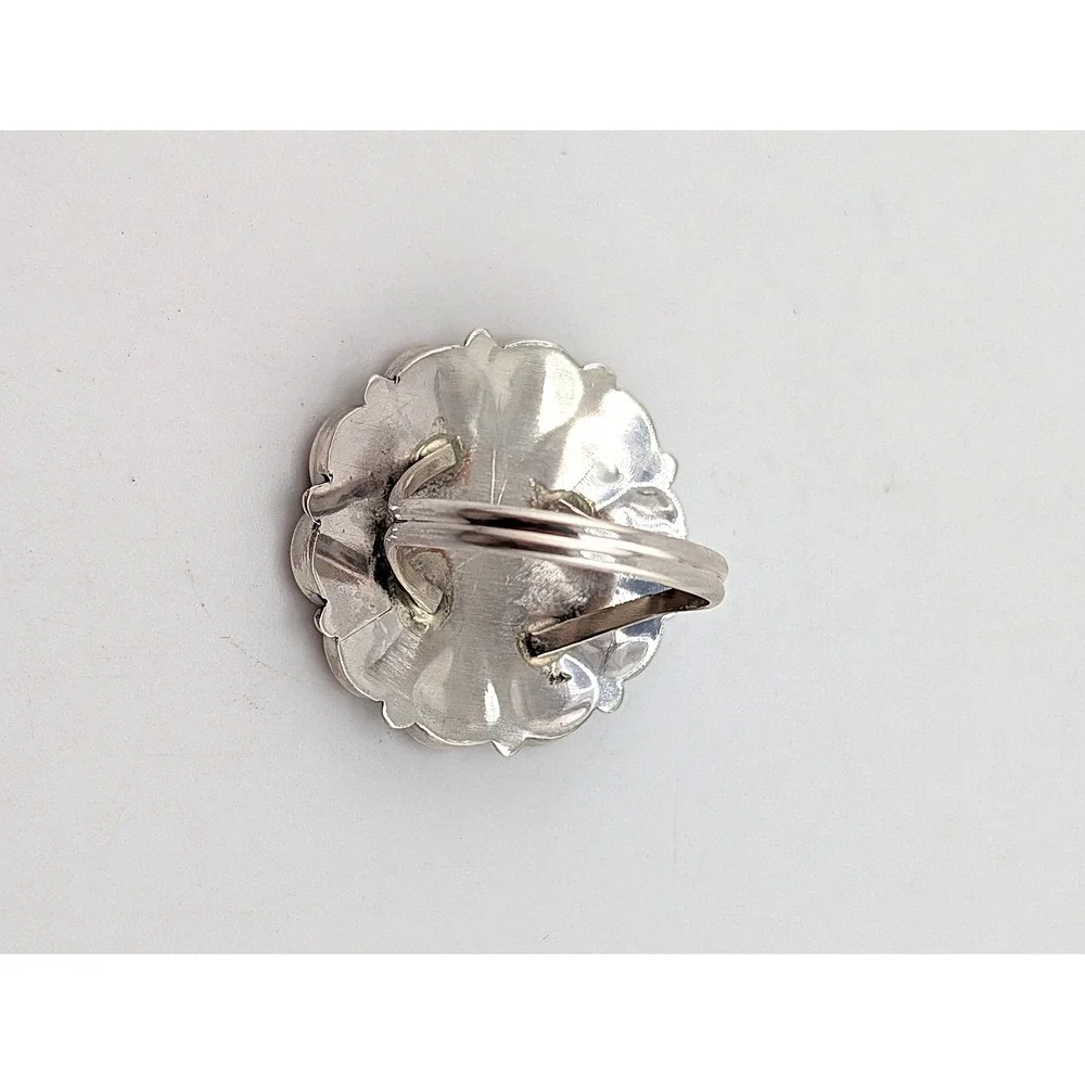 Handmade Zuni Cluster Ring Size 10.5US - Women's‎ Southwest Native Jewelry **